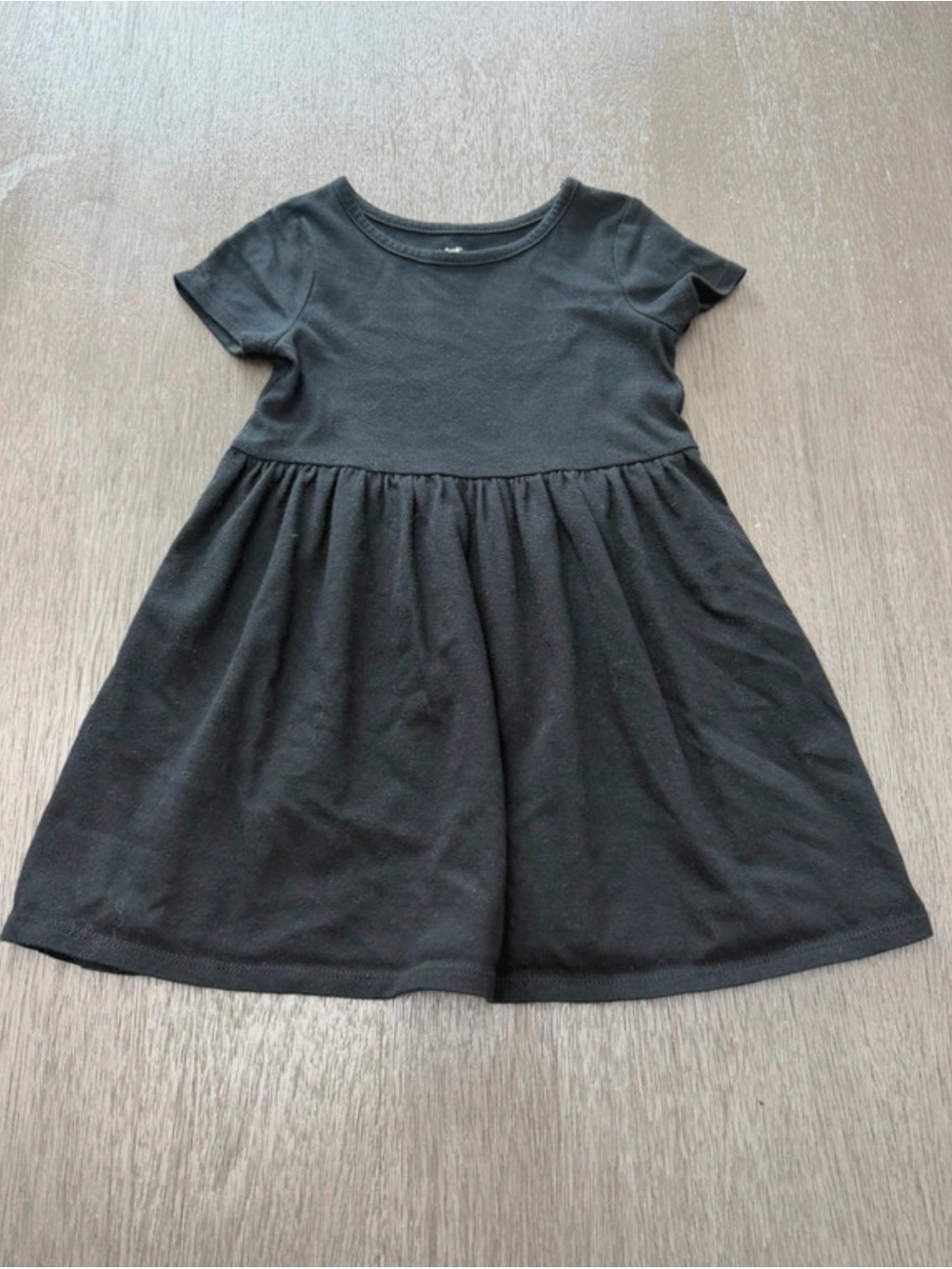 Girls' Black Short-Sleeve Twirl Dress